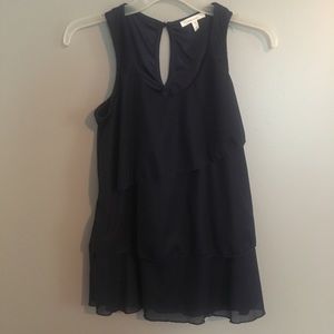 Navy Ruffle Tank